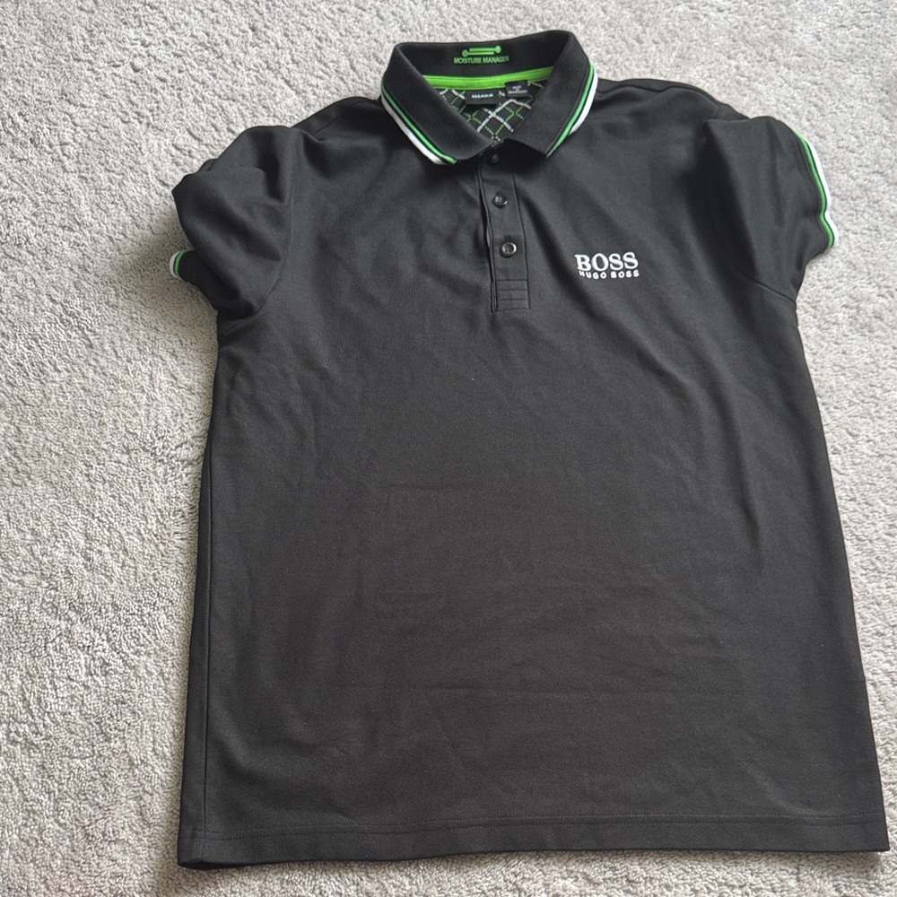 Hugo Boss Black Polo with Green Trim